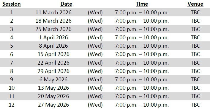 Tentative Lecture Schedule